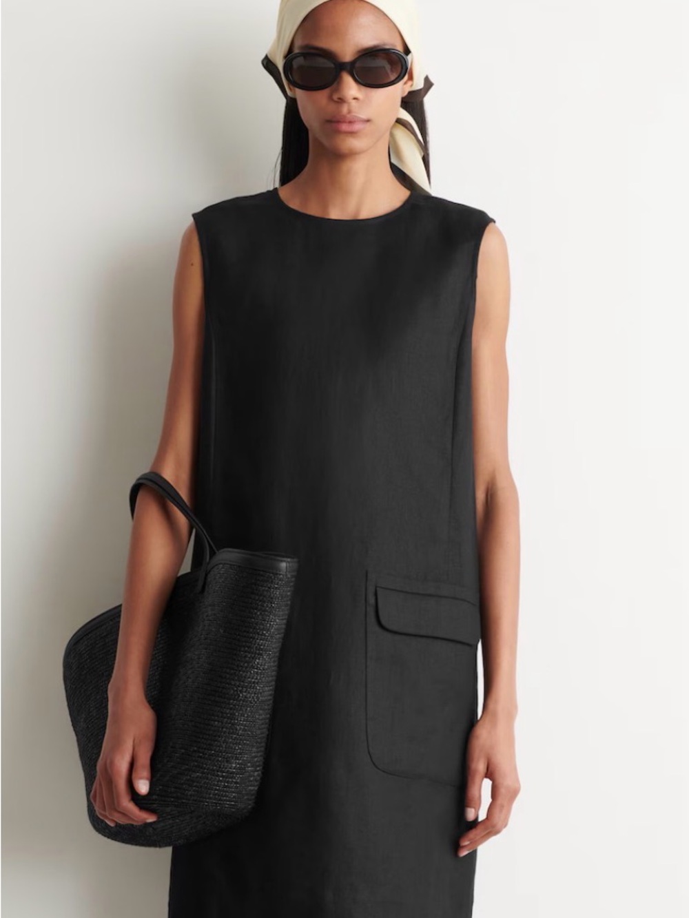 NWT COS Black Woven Tote Bag - Picture 2 of 4